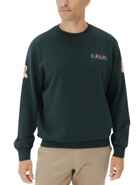 Sweat à capuche El Pulpo triple logo vert pour homme