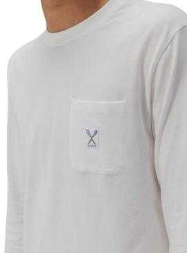 T-shirt El Pulpo à manches longues blanc pour homme