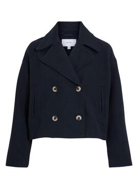 Manteau court Vila Kamina bleu marine pour femme