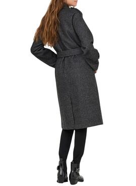 Manteau Only Dear gris chiné pour femme