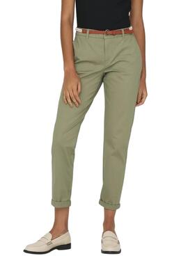 Pantalon vert Only Biana pour femme.