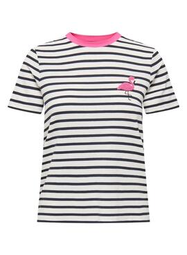 T-shirt Only Heart flamenco à rayures pour femme