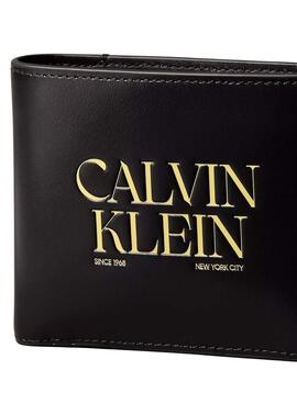Portefeuille Calvin Klein Jeans Billfold noir et jaune pour homme.