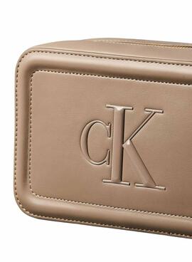Sac Calvin Klein Jeans Bold Camera beige pour femme