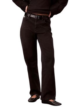 Jean noir Calvin Klein Jeans Essential Straight pour femme