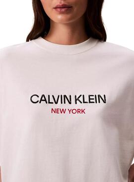 Maillot blanc Calvin Klein Jeans Sequin pour femme