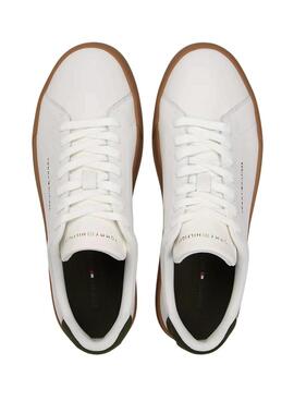 Chaussures Tommy Hilfiger Court blanches et vertes pour homme