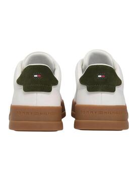 Chaussures Tommy Hilfiger Court blanches et vertes pour homme
