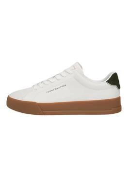 Chaussures Tommy Hilfiger Court blanches et vertes pour homme