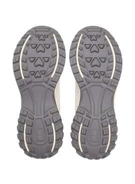 Chaussures Tommy Jeans Outdoor Runner beige et gris pour homme