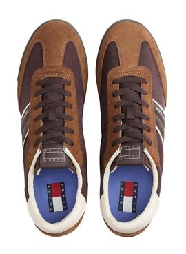 Baskets Tommy Jeans Retro Runner marron pour homme
