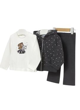 Survêtement trois pièces Mayoral étoiles gris pour bébé
