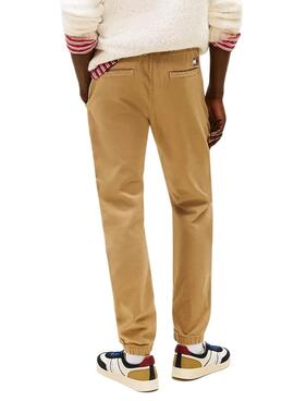 Pantalon Tommy Jeans Scanton en coton beige pour homme