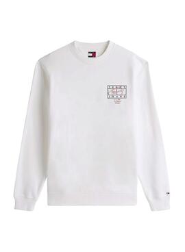 Sweat à capuche Tommy Jeans Sing Spray blanc pour homme