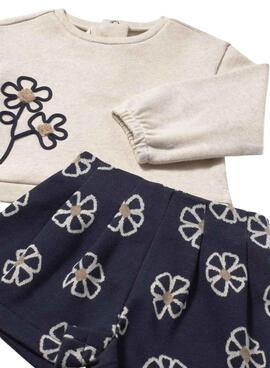 Ensemble de deux pièces Mayoral floral marine pour bébé