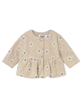 Ensemble de trois pièces Mayoral fleurs beige pour bébé