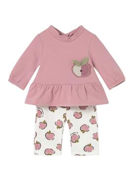 Ensemble de survêtement deux pièces Mayoral pommes roses pour bébé