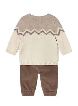 Ensemble de jersey avec pantalon Mayoral cacao grillé pour bébé