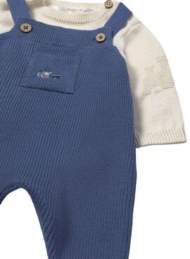 Ensemble deux pièces Mayoral salopette bleue pour bébé.