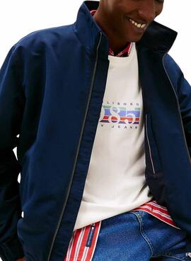 Veste Tommy Jeans Bomber bleu marine pour homme