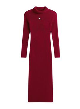 Robe Tommy Jeans maxi bordeaux pour femme