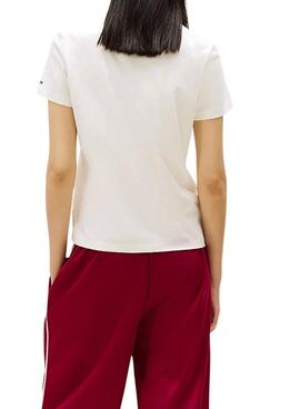 T-shirt Tommy Jeans Essential Logo blanc pour femme