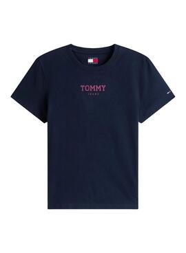 T-shirt Tommy Jeans Essential Logo bleu marine pour femme