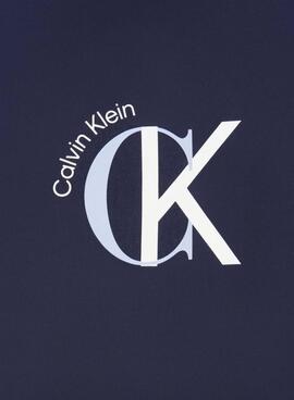 T-shirt Calvin Klein 2Tone bleu marine pour homme