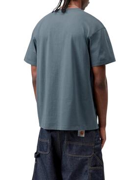 T-shirt Carhartt American Script bleu pour homme