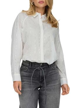 Chemise à sequins blanc Only Onlminna pour femme