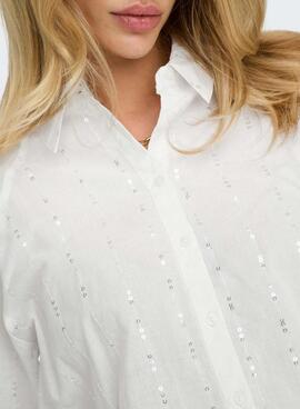 Chemise à sequins blanc Only Onlminna pour femme