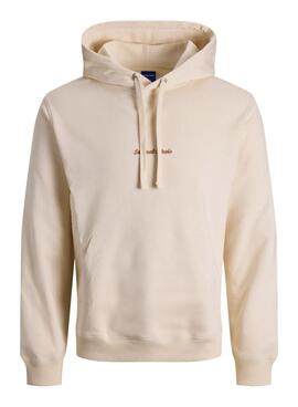 Sweat à capuche Jack and Jones Norrebo beige pour homme