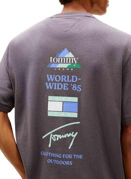 T-shirt Tommy Jeans 90S gris pour homme