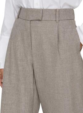 Pantalon Only Linda gris taupe pour femme
