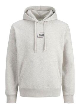 Sweat à capuche Jack and Jones Corp gris pour homme