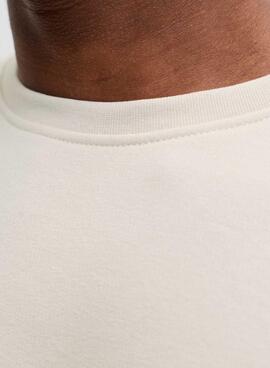 Sweat à capuche Jack and Jones Devin blanc cassé pour homme