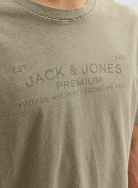 T-shirt Jack and Jones Bluaiden verte pour homme