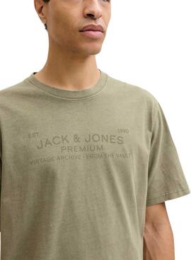 T-shirt Jack and Jones Bluaiden verte pour homme