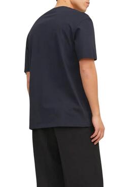 T-shirt Jack and Jones Star bleu marine pour homme.