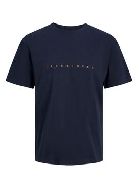 T-shirt Jack and Jones Star bleu marine pour homme.