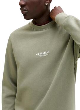 Sweatshirt Jack and Jones Soho verte pour homme.