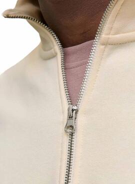 Sweat à capuche Jack and Jones Norrebro beige pour homme.