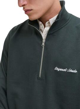 Sweatshirt Jack and Jones Norrebro verte pour homme