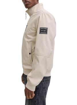 Veste Jack and Jones Parker beige pour homme.