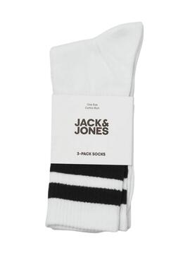 Ensemble de chaussettes Jack and Jones Travis blanc pour homme.