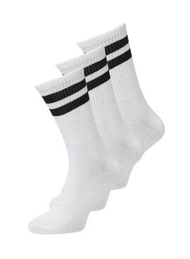 Ensemble de chaussettes Jack and Jones Travis blanc pour homme.