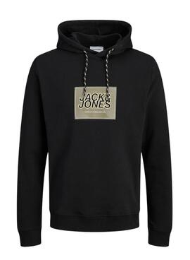 Sweat à capuche Jack and Jones Rain noir pour homme