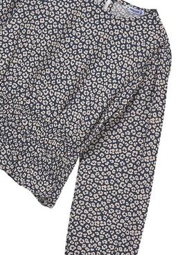 Blouse Mayoral bleu marine et beige pour fille