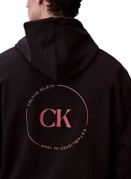 Sweatshirt Calvin Klein Jeans Circle noir pour homme