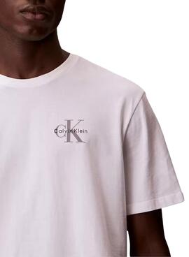 T-shirt Calvin Klein Jeans Micro Monologue blanc pour homme